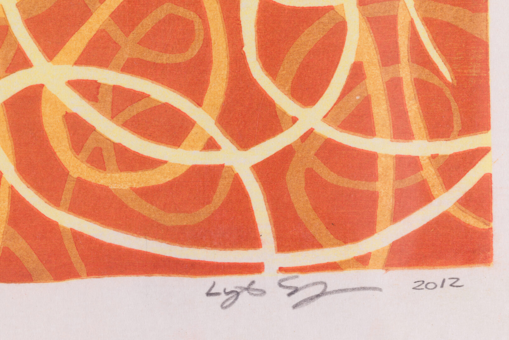 Detail of the artist's signature and date
