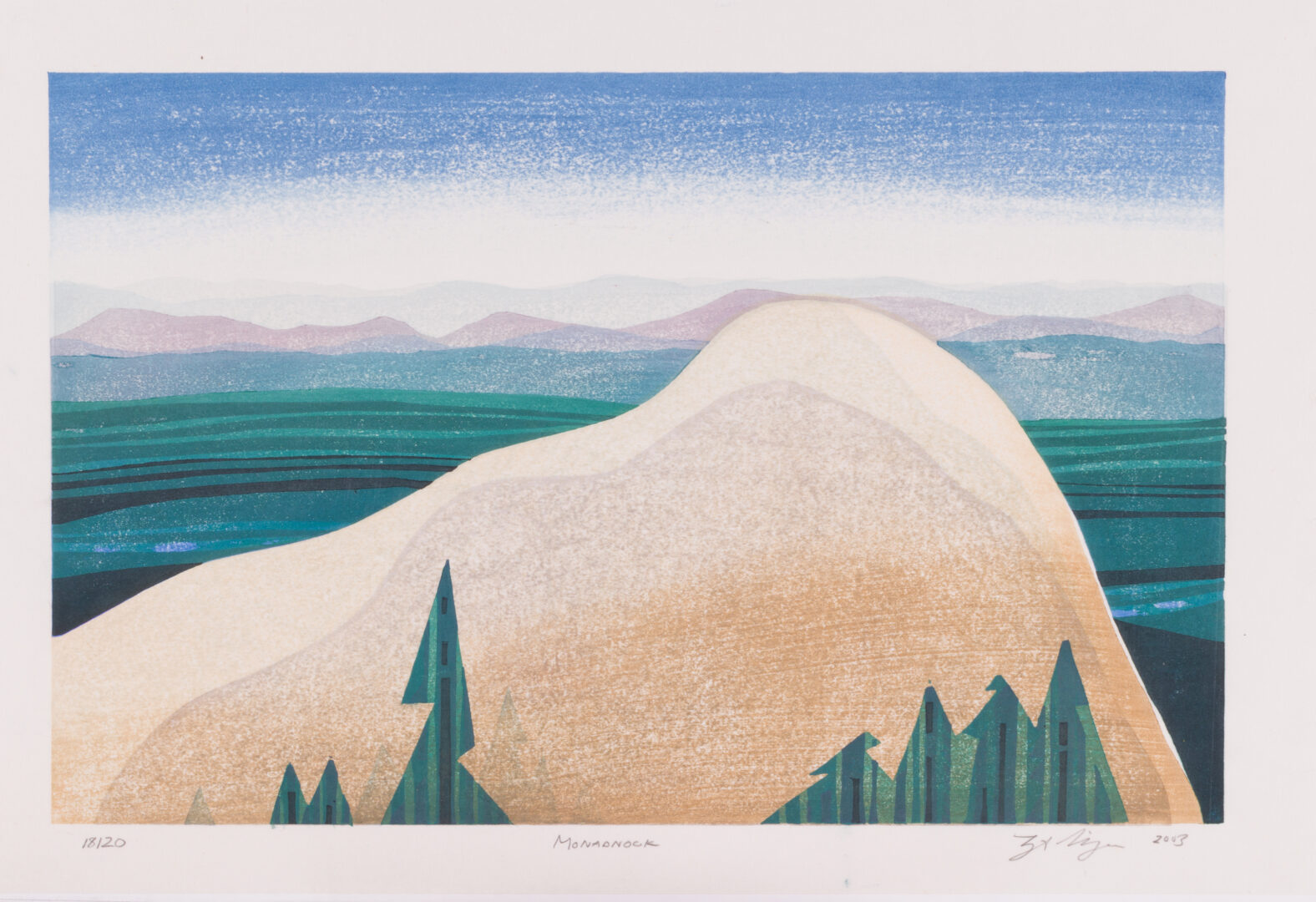 Lynita Shimizu woodcut Monadnock