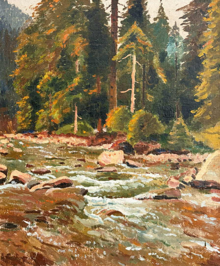Oleksandr Torbich oil painting Stream in the Forest