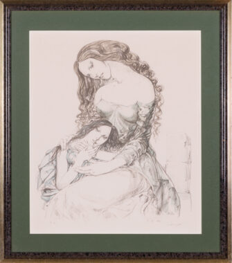 Tsuguharu Foujita - Mother and Child, 1964, framed artist's proof lithograph by Japanese-French École de Paris master