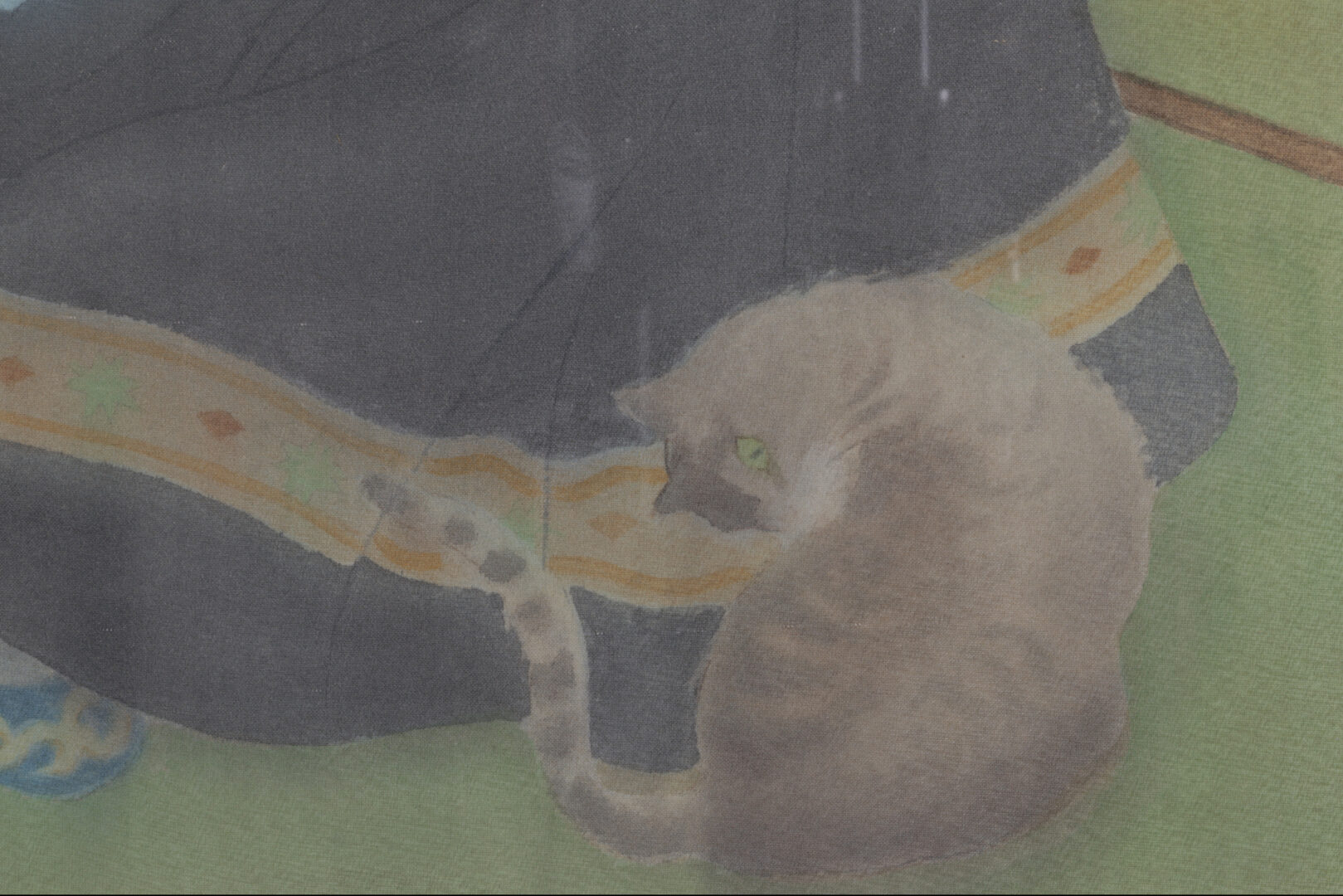 Young Woman Sewing with a Cat, 1980 — view 5