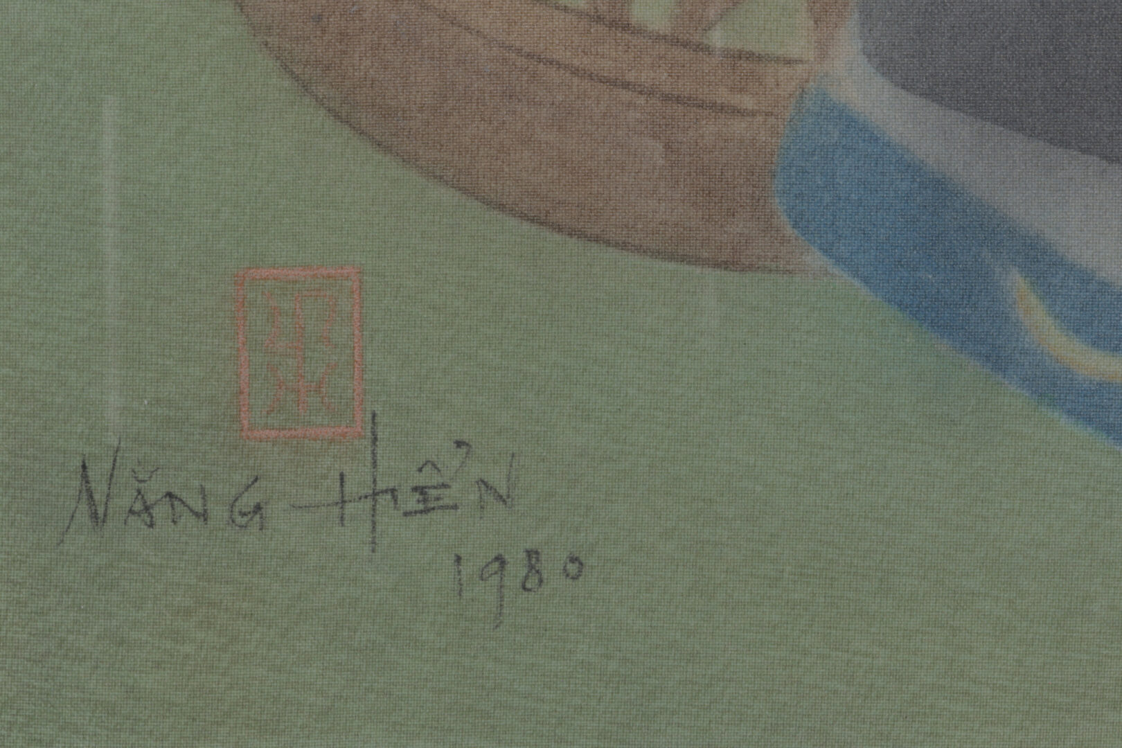 Young Woman Sewing with a Cat, 1980 — view 3