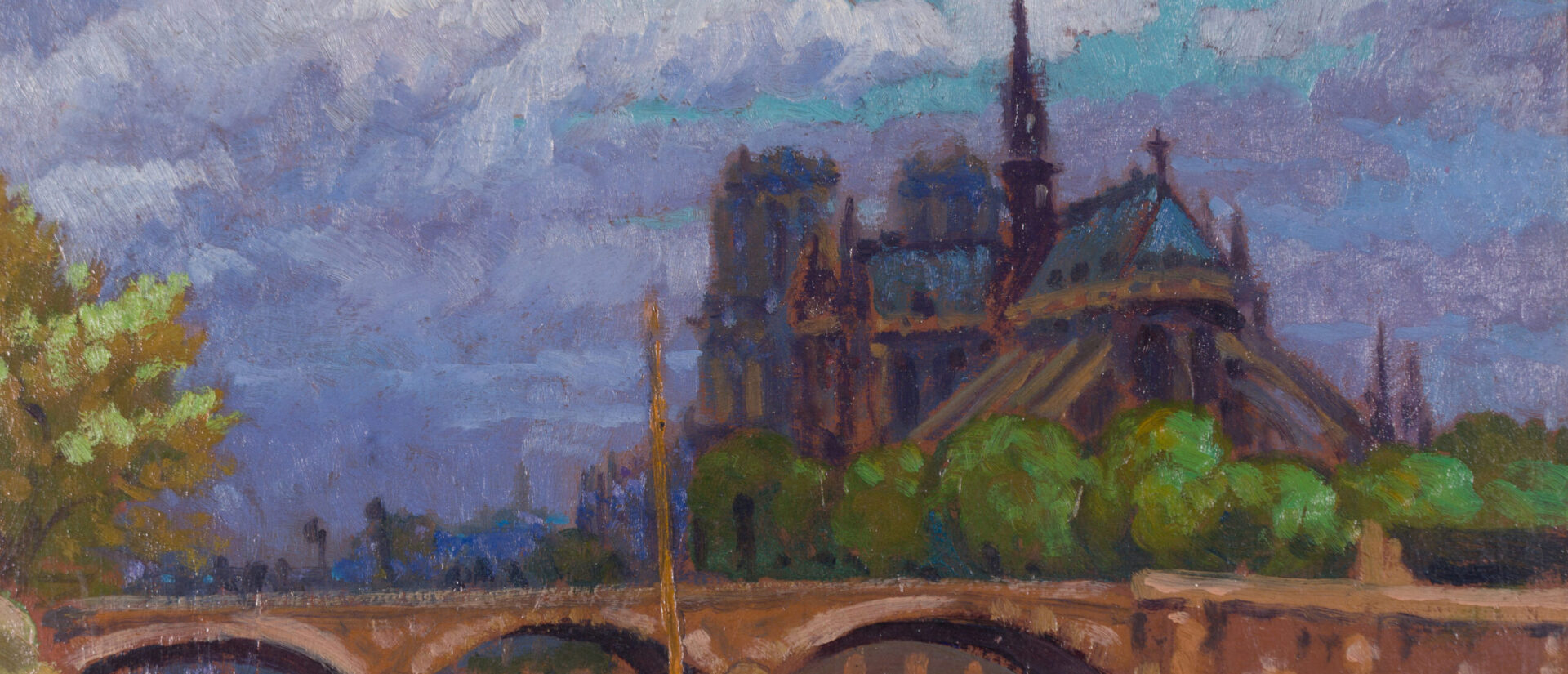 Notre Dame de Paris by Henri Pierre Lejeune, a lesser known French Impressionist painter