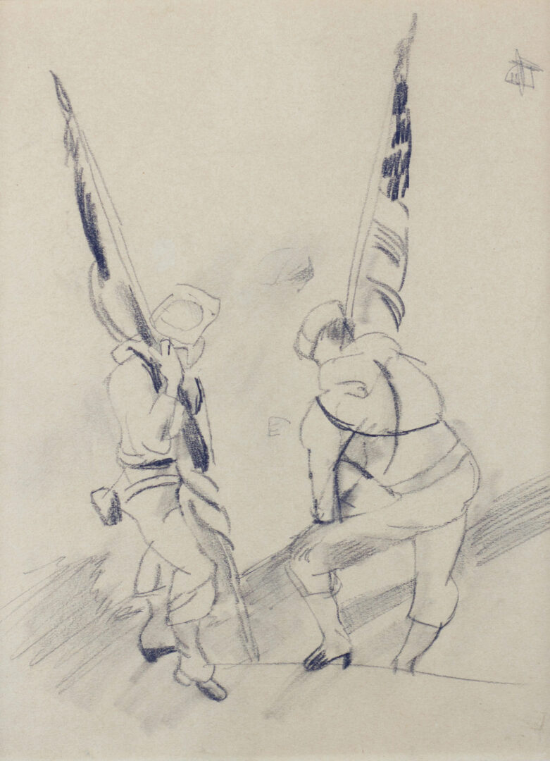 Jules Pascin - Two Figures with Flags, c. 1920s