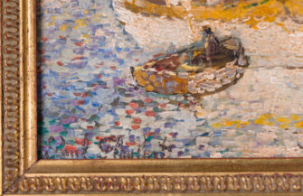 Thumbnail 3 of Paul Flaubert — Sailing Boats in the Harbour, Pointillist Marine, c. 1970's