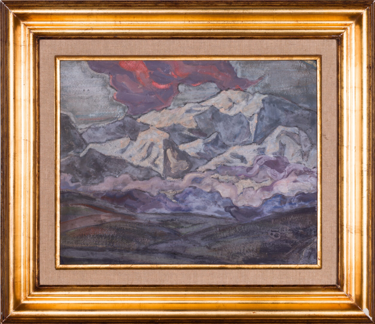 Nicholas Roerich — Himalayan Peaks with Crimson Clouds, c. 1930's — view 2