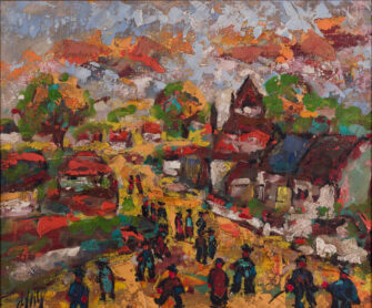 #19 Henry Maurice D'Anty - Village Fair with Figures, c. 1960's