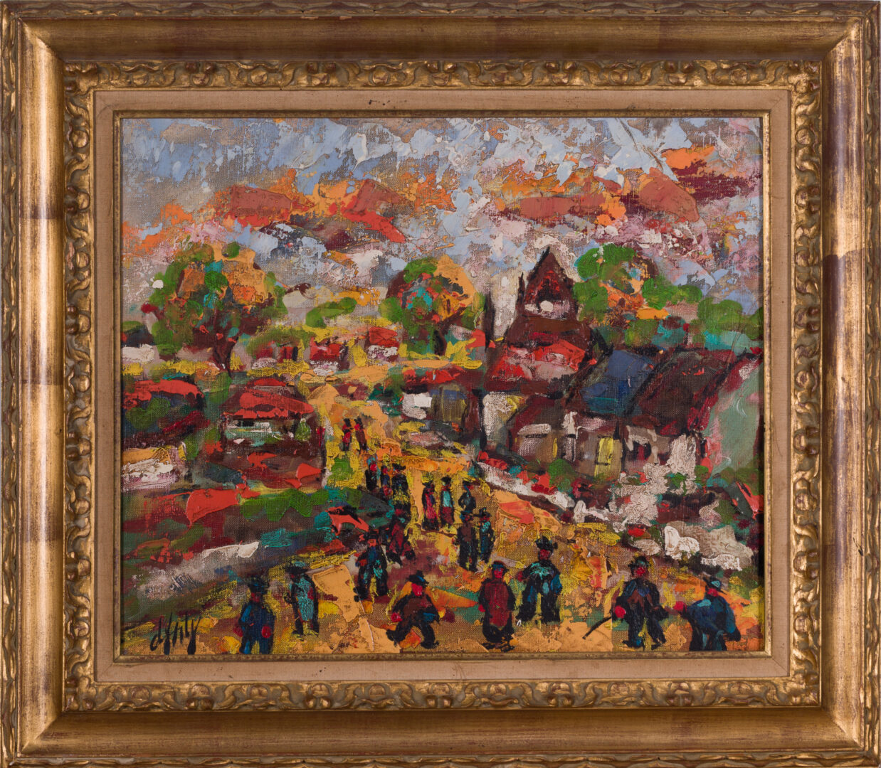 Henry Maurice D'Anty — Village Fair with Figures, c. 1960's — view 2